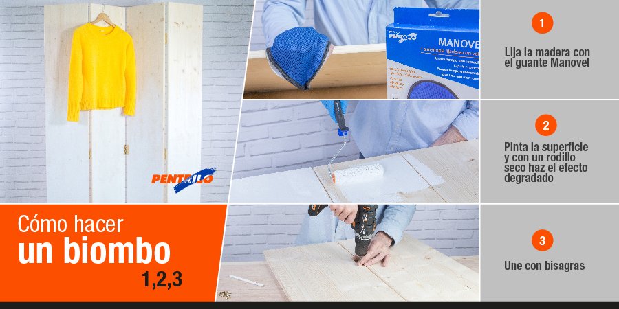 No te pierdas el tutorial de cómo hacer un biombo de madera con estilo nórdico. Ideal para separar los espacios de casa ¿Te animas? #DIY #DIYTips #Brico | bit.ly/2KQd0V2 | pentrilo.com