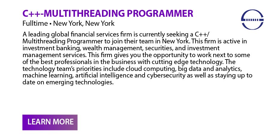 OstCareers's tweet image. Check out this new #job! ow.ly/E5Aq30kLKHx #Cplusplus #MULTITHREADEDAPPLICATIONS