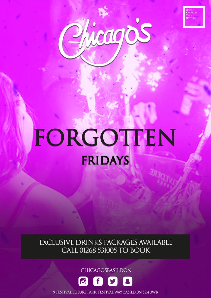 ChicagosBas's tweet photo. Finally it's Friyay! Get your weekend started at FORGOTTEN FRIDAY'S!

🍹Selected drinks £3.50 all night long.

🙌🏻FREE entry before 10pm

🍾 Contact 01268 531005 for VIP bookings! https://t.co/Pwb8Wbmr4v