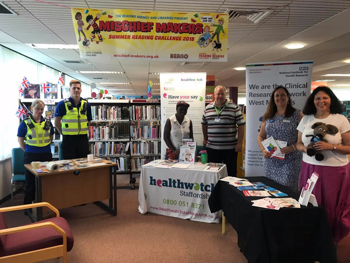 SStaffsPolice's tweet photo. #Codsall PCSOs Jones &amp; Timmins have been at the Wellbeing Coffee Morning at Codsall @StaffsLibraries today, chatting about crime prevention https://t.co/Uh6hHF6WBe