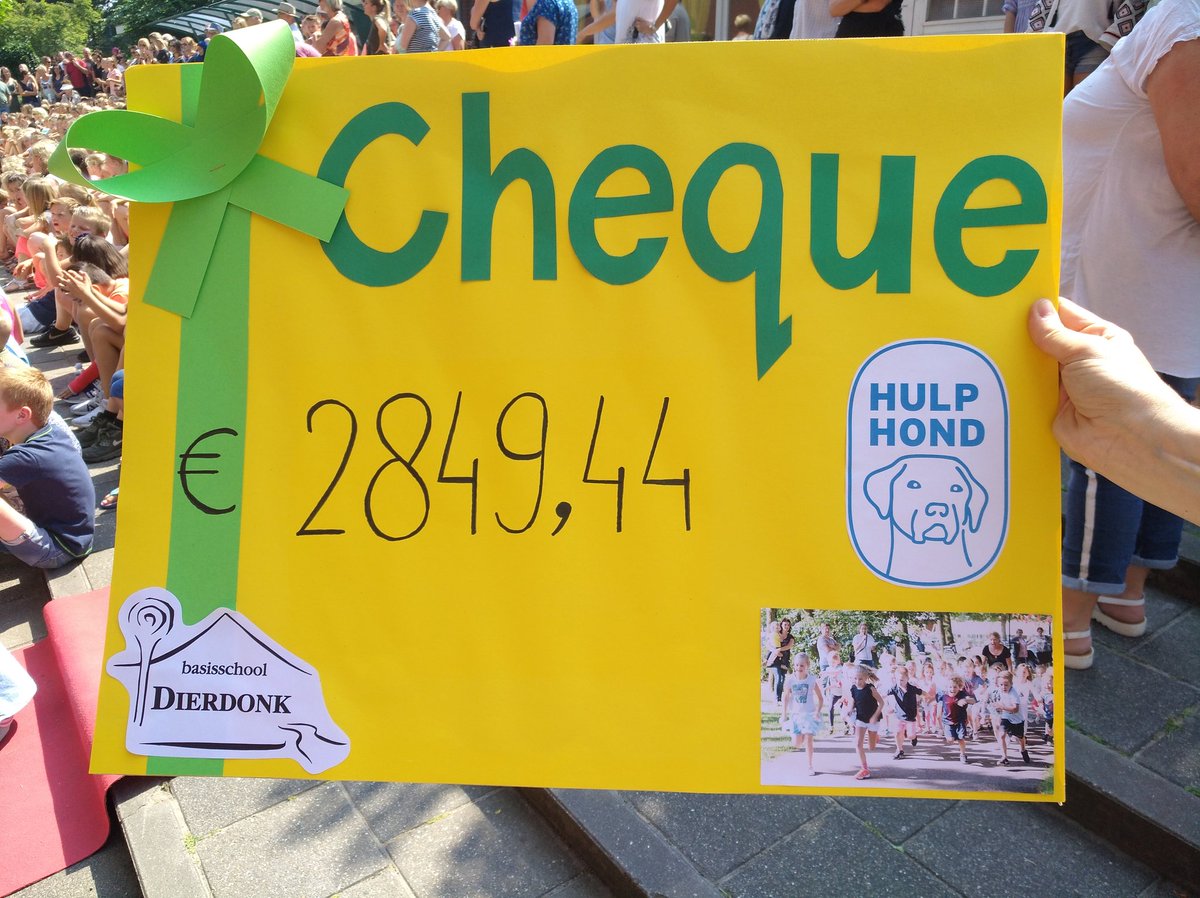 DianaNBD's tweet image. Wat een prachtig bedrag hebben de kinderen van BS #Dierdonk bij elkaar gelopen voor @HulphondNL #trots #sponsorloop