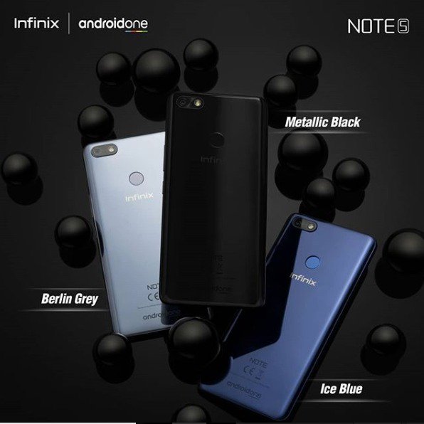 Twinsgistmag's tweet photo. The #InfinixNote5 comes in three colour variants: the Berlin Grey, Metallic Black and Ice Blue. Which do you like the most? #AllINOneNg https://t.co/0A4Cpqcc3f