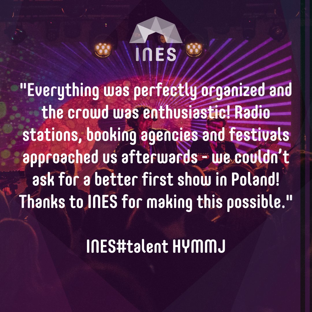 With the help of INES#talent, <a href="/HYMMJberlin/">HYMMJ</a> was able to secure their first gig abroad at the Polish Enea Spring Break.
Artists from the 12 European countries have until 31 July to apply to be a part of INES#talent and begin their international career: ines-festivals.eu/talent-applica…