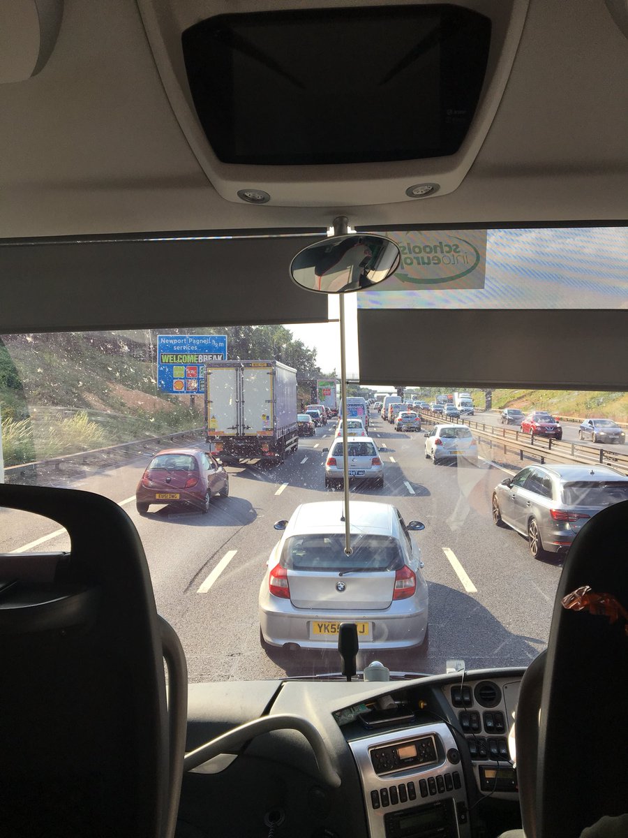 JudgemeadowM's tweet photo. A little slow with Friday traffic. We will not be arriving at 6.30pm. We have gone passed Milton Keynes.We will post further updates nearer the time. Will also tell pupils to inform parents when we are near leicester #seeyousoon https://t.co/aVoZs1ykuA