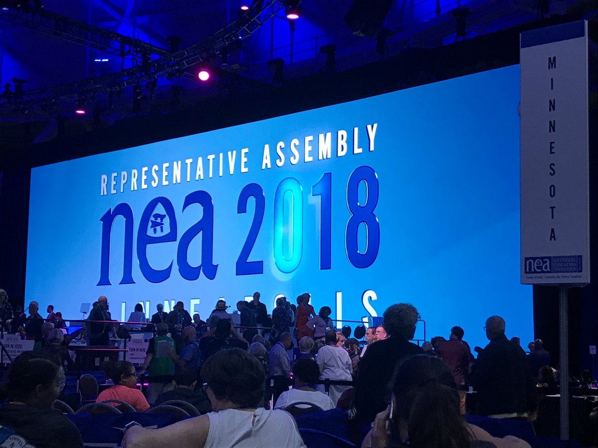 NewPragueEdMN's tweet photo. Proud to represent New Prague and Education Minnesota at the National Education Association Representative Assembly which was held in Minneapolis July 1-5. I learned a lot and was inspired by the speakers and energy from the nearly 8,000 other delegates from across the nation! https://t.co/GUTdJSwuAL