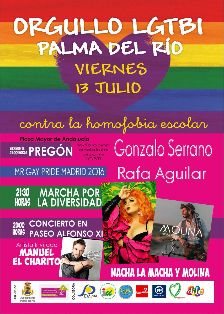 En Palma del Río también se celebra el Orgullo #lgtbi. Hay que celebrar también en la provincia :) #orgullo #orgullo2018 #palmadelrio