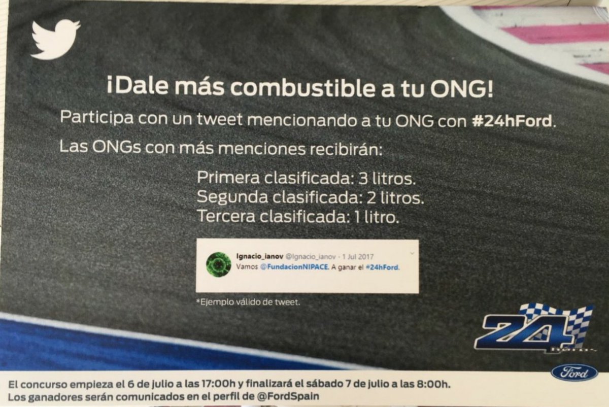 Ayúdanos compartiendo esta publicación en tus RRSS!  Incluye <a href="/fundacionpablo/">fundacionpablo.org</a> con el hashtag #24hford  y ganemos la carrera también en RRSS!  
A por todas! 
 #todossomoshorstmann #fundacionpablo