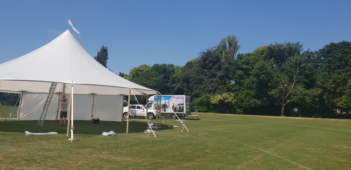 Hymers_College's tweet photo. We are well underway with @Classicsinthepa preparations. The @BOUTIPI benefactors &amp; sponsors tent is coming along nicely! https://t.co/LtYDxE7IXs