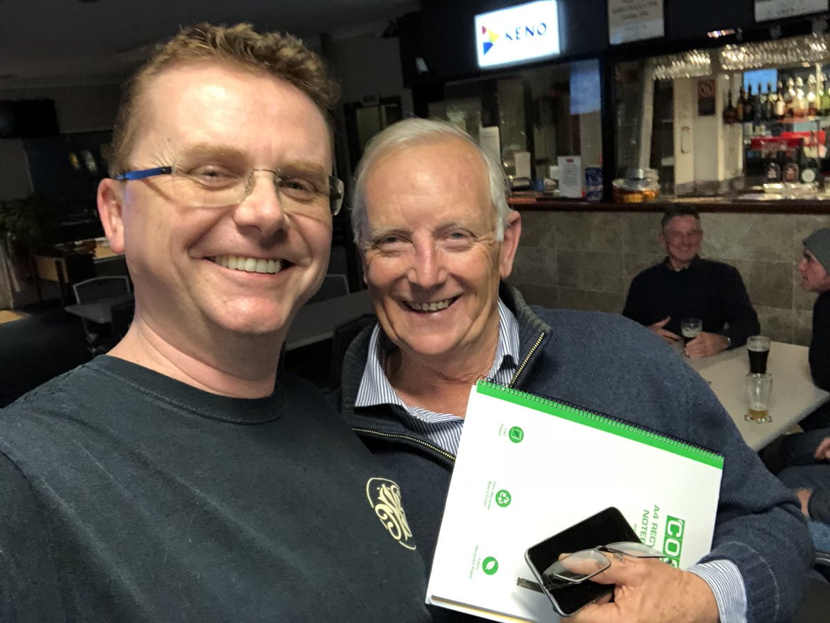 Great couple of days at @1233newcastle, topped off by getting selfie with legendary Muswellbrook presenter Mike Pritchard <a href="/ChrissyArthur/">Chrissy Arthur</a>