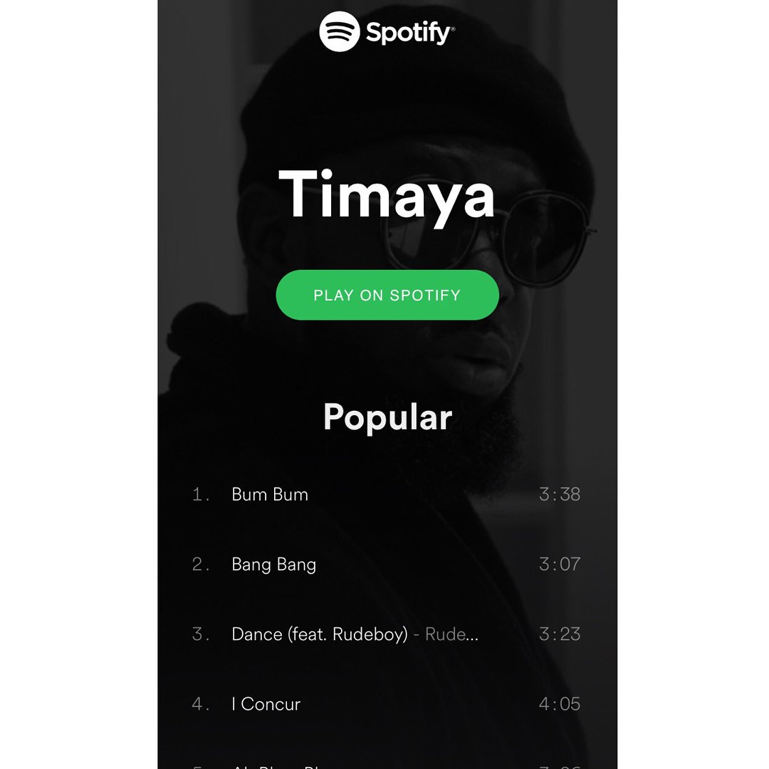 dmrecordshq's tweet photo. It's new music season and papi Chulo has got one for the fans.
Connect and be one of the first to get Timaya's new song and evergreen hits on @spotify
#NewMusicAlert
#ToU
#PapiChuloWay https://t.co/IIcbyjJjev