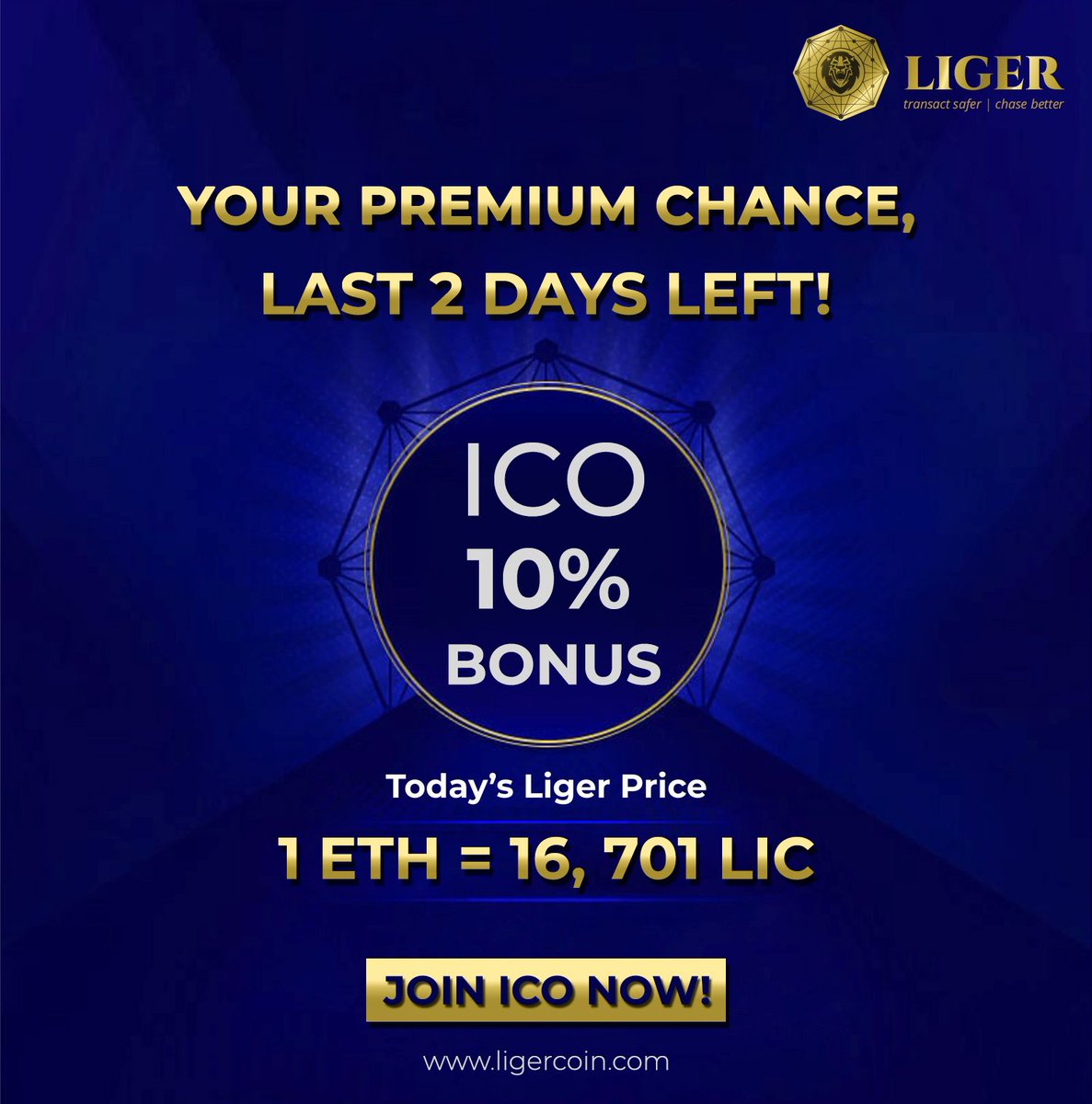 TheLigerCoin's tweet photo. Last 2 Days of Amazing 10% #ICO Bonus for #Liger! Be a part of this revolutionary project by registering on https://t.co/gTspOaBo1V  &amp; grab your tokens! Decide Today of Regret Later! #Gaming #Casino #OnlineGaming #TokenSale #SportsBetting #ICOAlert #Crypto https://t.co/0hL9L1Np1k