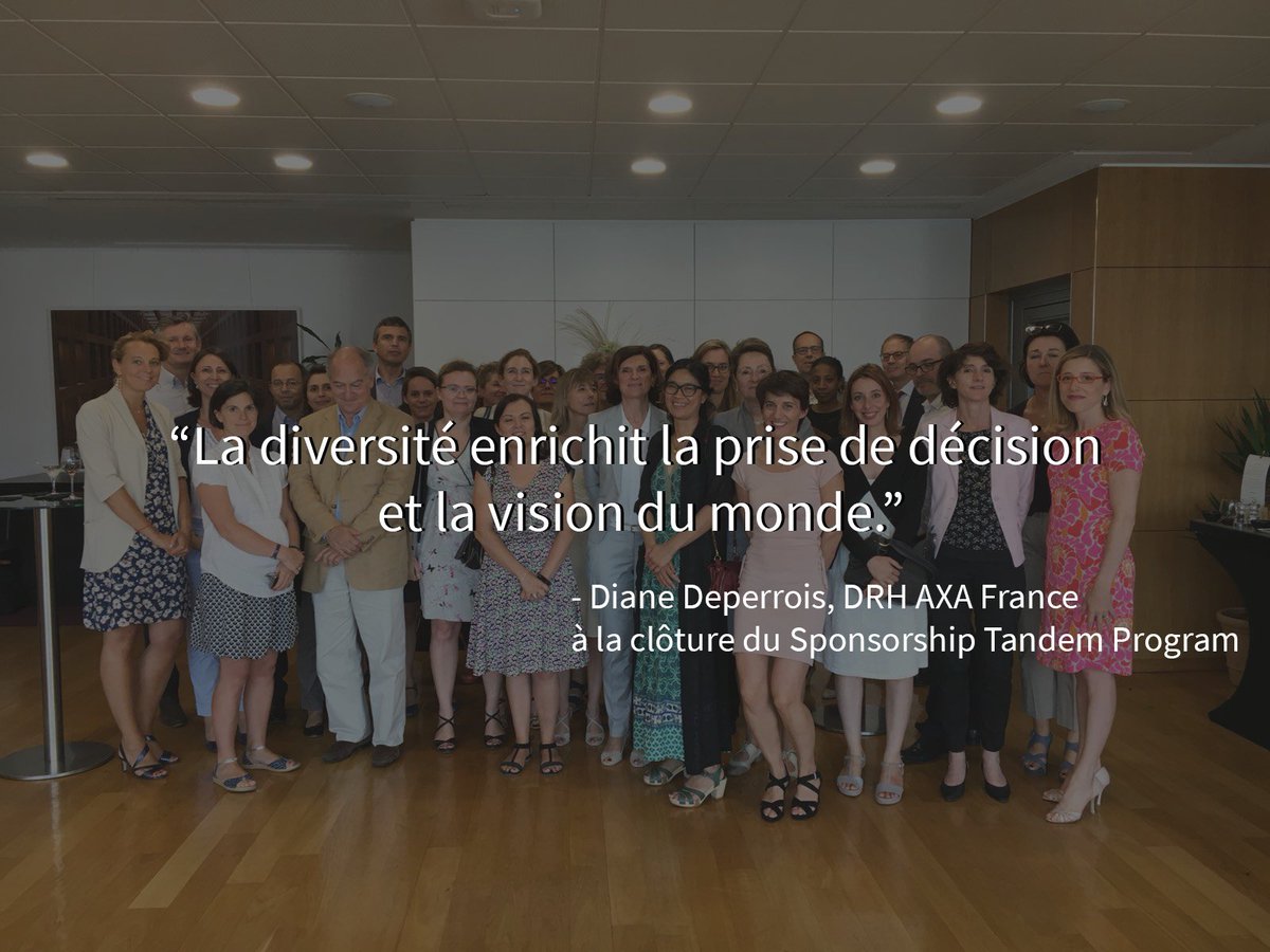 AXAJobs_fr's tweet photo. .@AXAFrance, c'est aussi une entreprise qui développe les talents ! 
Nous clôturions hier le Sponsorship Tandem Program, un programme d'un an qui a accompagné le développement du #leadership de sa 1ère promo féminine, grâce à du #mentoring par des membres du top management. https://t.co/C7m1lf1WGh