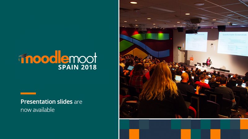 Moodle_ES's tweet photo. ¿Queréis recordar lo que aprendisteis en la #MootES18 o ver alguna sesión que os perdisteis? Tenemos buenas noticias: ¡las presentaciones de la #MootES18 ya están colgadas en nuestra página oficial! Consultadlas aquí:  https://t.co/k0QFseKRHW https://t.co/49EmHwUAqA