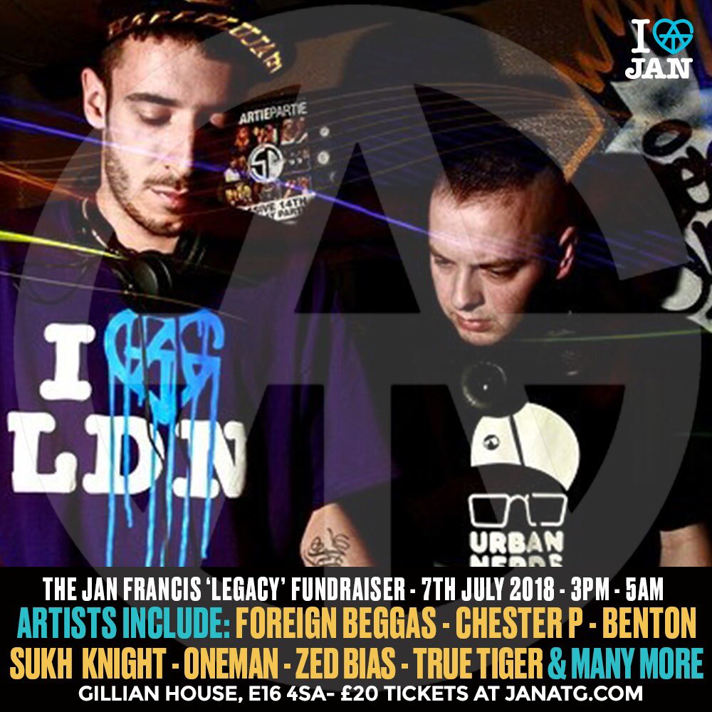 Coming out of retirement like dis-> youtu.be/mhXGPk8pUF0 <- ✊🏽 Tomorrow 7th of July. Gillian House E16 4SA - Huge Funktion-One system, roof terrace, state of the art lighting rig. Dusky, Gorgon City, Loefah, Klose one, Zed Bias, Oneman and more. info janatg.com