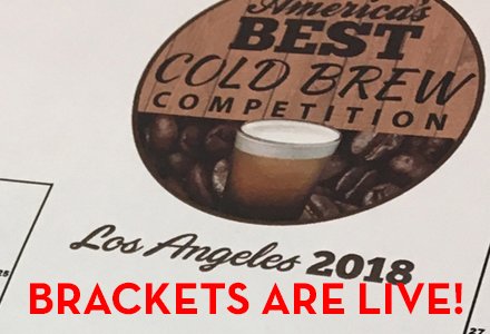 CoffeeFestShow's tweet photo. FRESH NEWS! America's Best Espresso & America's Best Cold Brew Brackets for #CoffeeFestLA are live! The Latte Art World Championship Open bracket will be up soon. https://t.co/HyhwYkOHjD #coffeefest #coffeecompetitions #bestespresso #bestcoldbrew #laroasters #lacoldbrew https://t.co/ysQ1Q6pKCe