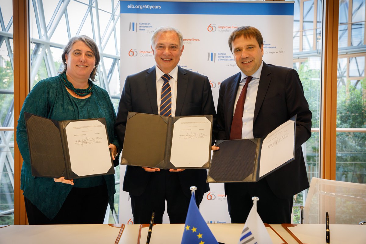 EIB's tweet photo. Partnerships are key to fight #ClimateChange! Today, we signed with @Fonplata an agreement to invest $120m in Latin America to finance urban and rural development projects in Argentina, Bolivia, Brazil, Paraguay and Uruguay https://t.co/3hXgQduALG https://t.co/10LjbOitoe