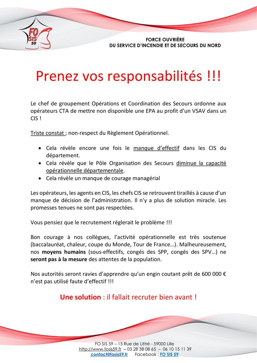 FOSIS59's tweet image. Prenez vos responsabilités !!! fosis59.fr/?p=6101