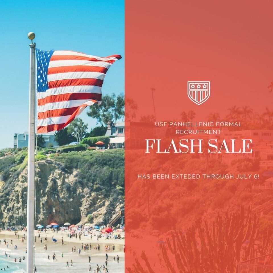 For one more day you can sign up for recruitment for only $75!! Usfpanhellenic.mycampusdirector2.com