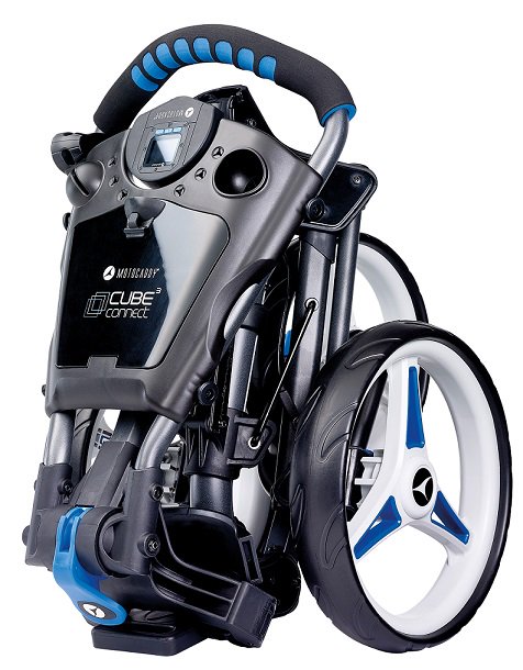 MotocaddyGolf's tweet photo. Take a closer look at the CUBE CONNECT, the world's first GPS enabled push trolley - https://t.co/Kr950tagSf #SmallAndSmart #CUBECONNECT #SmartCart https://t.co/qp1hc4veU9