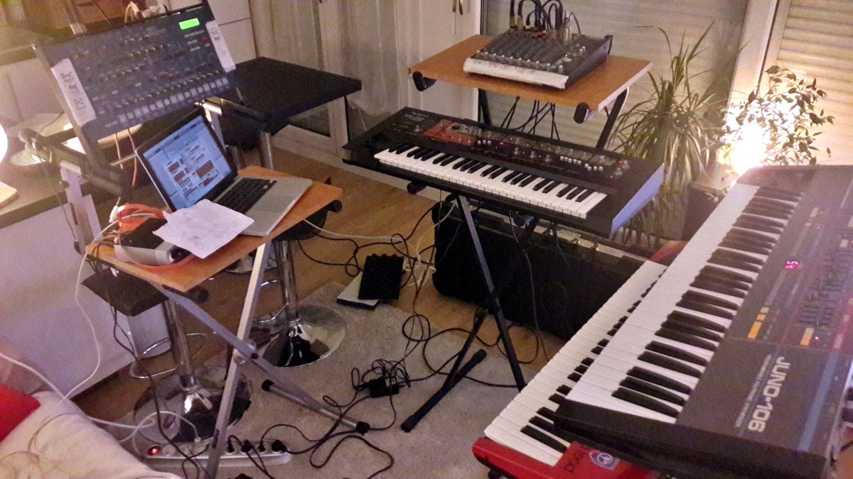JaiaMusic's tweet photo. #Rehearsing in the #livingroom :D Live #setup for Buffalo Beats Festival tomorrow !
#gear #thuglife #synthesizer #synths https://t.co/V83DprTQdH