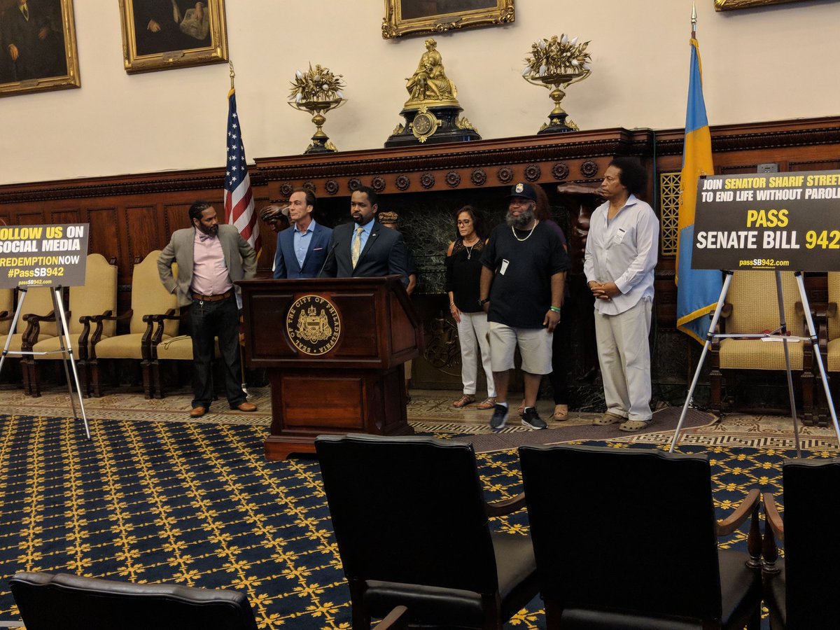 .@SenSharifStreet Lt. Gov Mike Stack, families of people with life without parole all fighting for the #right2redemption and to end life without parole for thousands #redemptionnow #passsb942