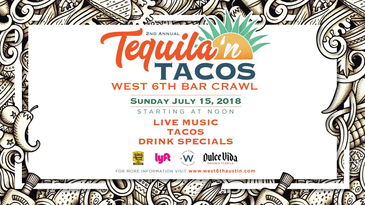 After a bad a&^ inaugural event, the 2nd Tequila n’ Tacos bar crawls on July 15. Tacos, tequila, salsa, queso + live music (Tix: bit.ly/2Mlu46J) #atxeats #austinevents @greenlightatx @KungFuSaloon @parlorandyard @DirtyBillsATX @starbaraustin @littlewoodrow @DogwoodAustin