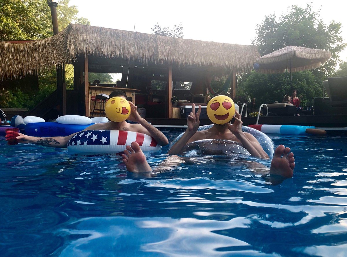 midnightslander's tweet photo. A couple shots from our holiday gig last weekend. Nothing wrong with a pool party gig with a tiki bar. 🇺🇸😎🗿🎉 https://t.co/kiY1kgRUMt