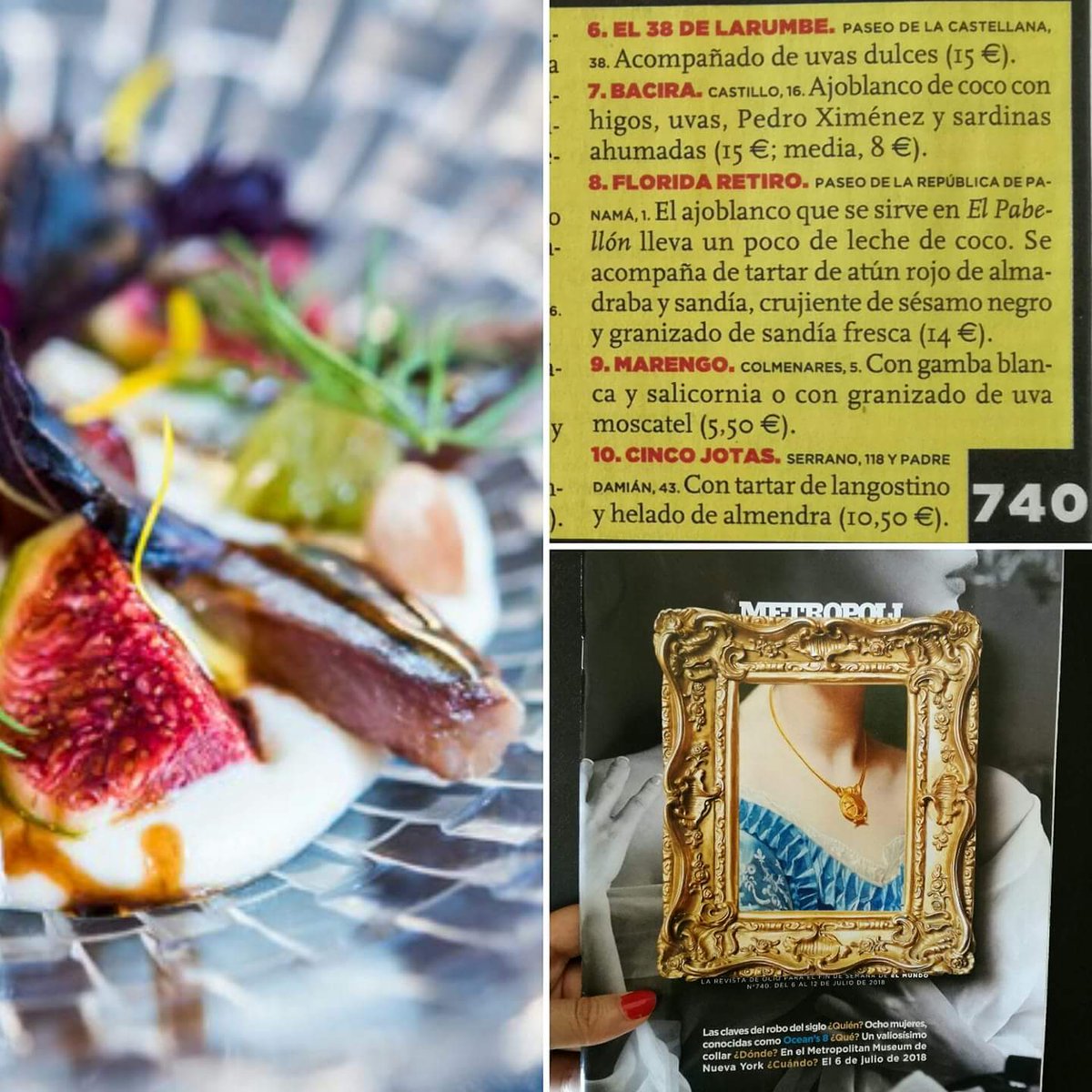 ¡@LunaMetropoli recomienda hoy nuestro #Ajoblanco de coco con higos, uvas, Pedro Ximénez y sardinas ahumadas! ¿Te vienes este #finde a probarlo? Y recuerda que también estamos abiertos ¡los domingos noche! 🔝🔝🔝 #bacirapress #abiertoeldomingo