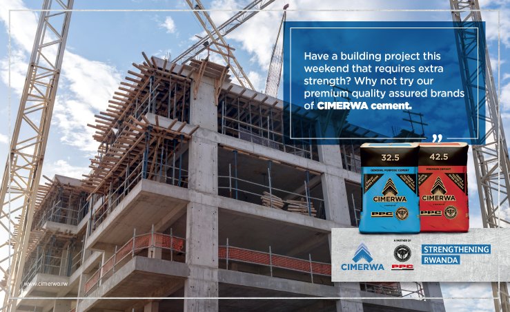 CimerwaPlc's tweet photo. #RwOT Have a building project this weekend that requires extra strength? Why not try our premium quality assured brands of #CIMERWA cement?
#WeekendSiteVisit #StrengtheningRwanda https://t.co/g1VR2Xweo2