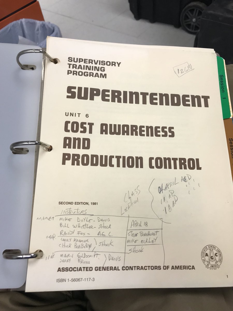 CorradoConstruc's tweet photo. Looking through my dads old Superintendent training books from the late 80’s early 90’s when he was a carpenters apprentice @ShookConstruct https://t.co/JZnz0NKPMs
