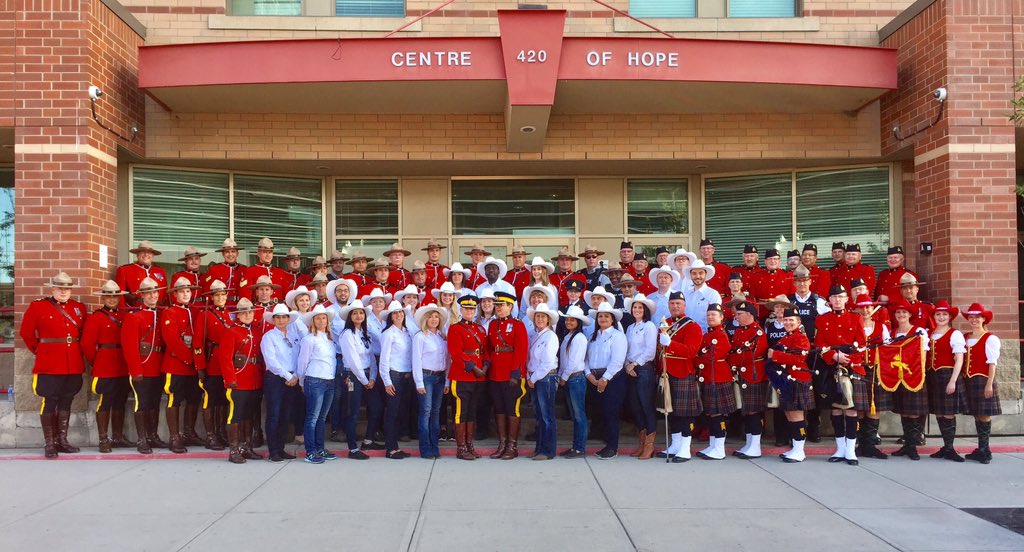 RCMPAlberta's tweet photo. Stirr-up and saddle in, the @calgarystampede is about to begin! #stampedeparade https://t.co/1DkqdQJKHl