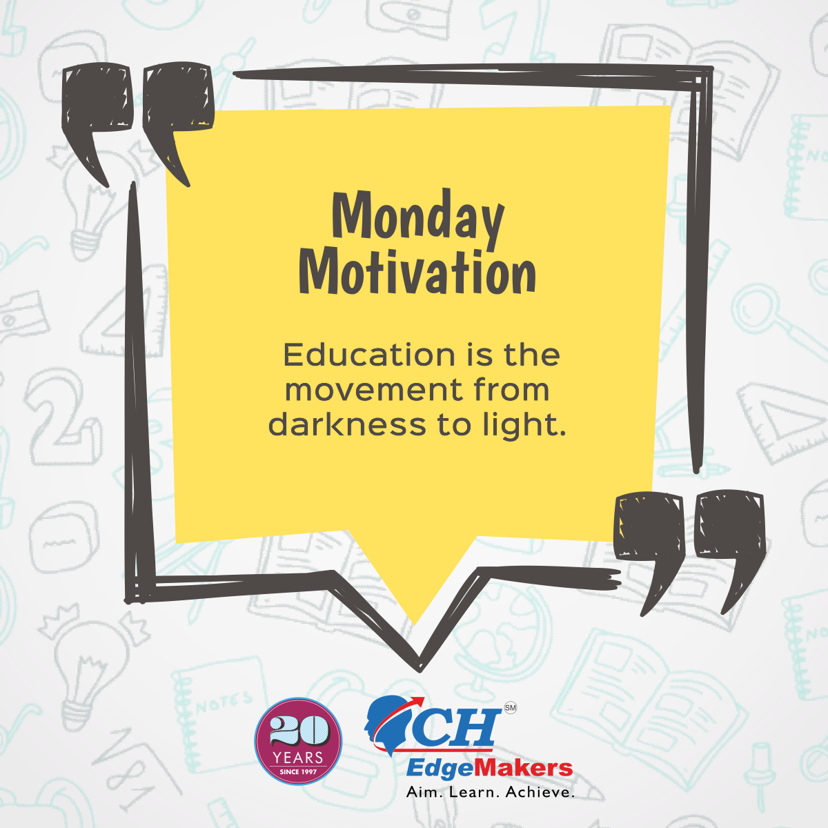 CHEdgeMakers's tweet photo. #Education breeds the passion for #Learning, resulting in developing the confidence for incessant #Progress.

#CH_EdgeMakers #MondayMotivation https://t.co/CThhCnVK0L