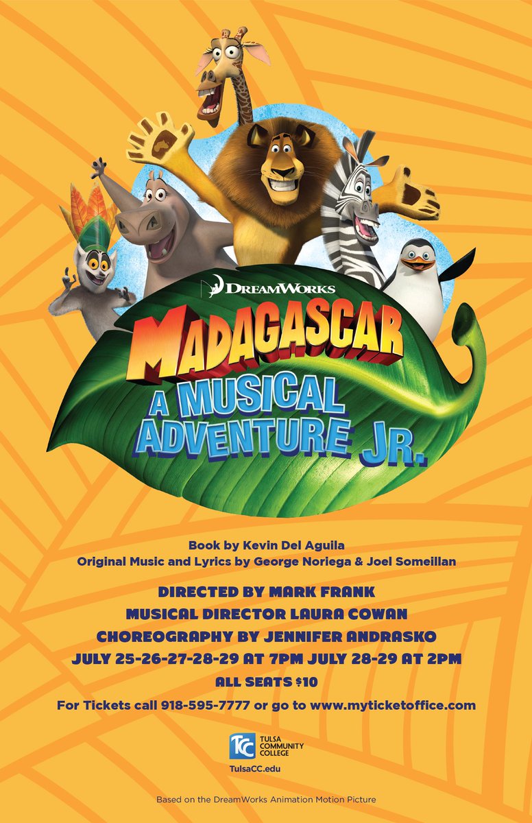 TCC proudly presents DreamWorks Madagascar, A Musical Adventure Jr., performed by our very own talented College for Kids Broadway Revival Class!
