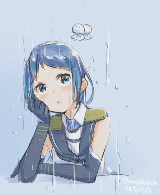 #艦これ版深夜の真剣お絵描き60分一本勝負
#艦これ版真剣お絵描き60分一本勝負_20180706
#五月雨 