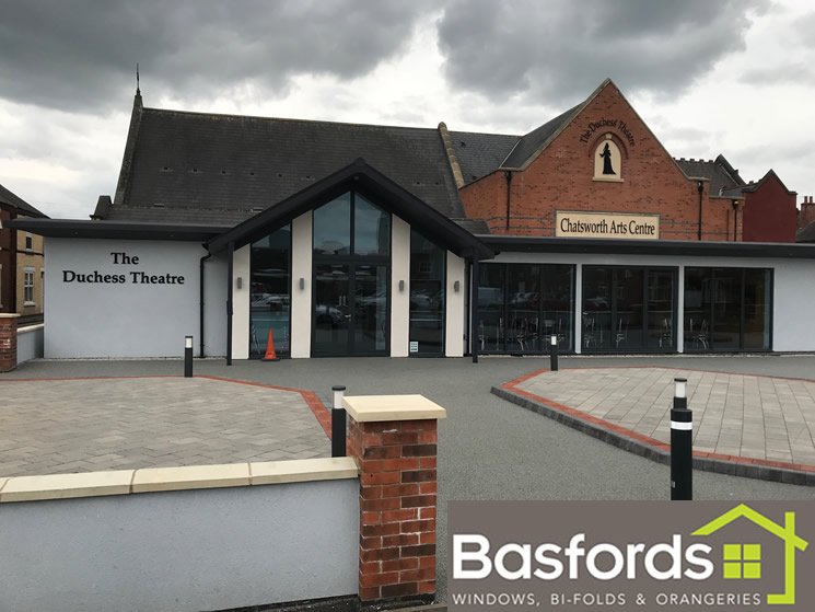 We recently fitted some <a href="/Originbifolds/">Origin Global</a> floor to ceiling windows and bi fold doors in this extension for Duchess Theatre in Long Eaton #BasfordsEffect #Windows #BiFold #OriginWindows #OriginBifolds
