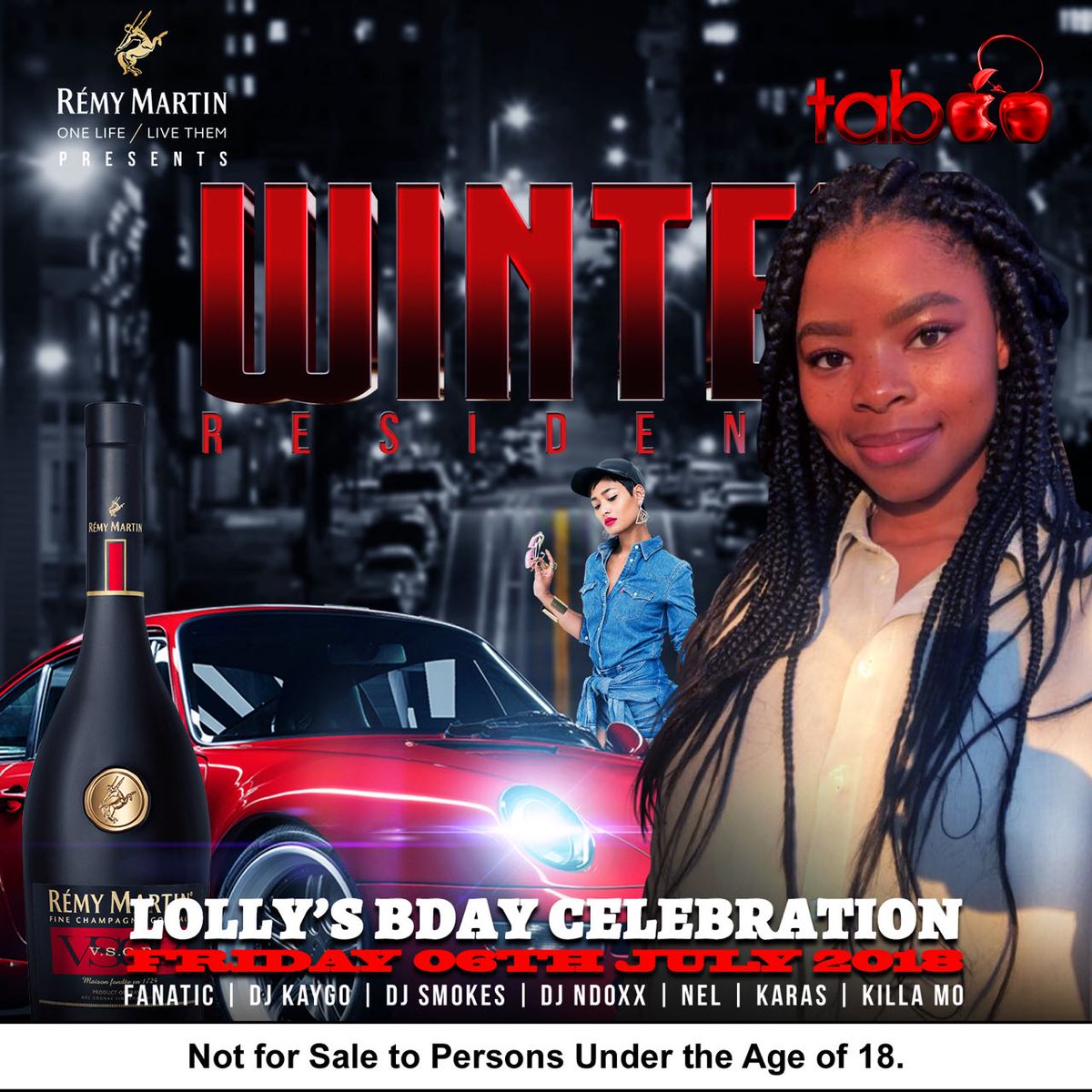 ColouredLam's tweet photo. Hey #WinterResidents we celebrating @LollyPakati tonight. Do join us @Taboo_jhb https://t.co/yGh2ohdfCd