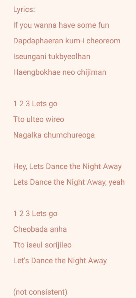 Kwiѕn Dance The Night Away Lyrics Not Consistent Dancethenightaway Twice 트와이스 T Co Eqyckrvbxn Twitter