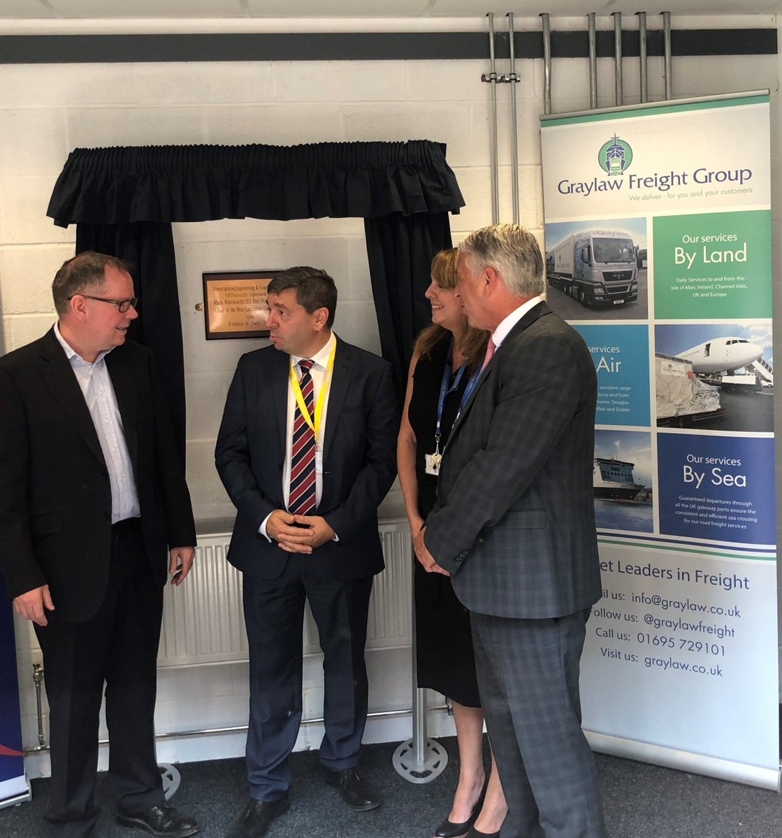 GraylawFreight's tweet photo. Very impressive official launch of the @WLancsCollege Construction, Engineering &amp; Logistics centre this afternoon, we are very proud to play a part in supporting the fantastic work the college does in investing in the students and from now the logisitics professionals of tomorrow https://t.co/vHYKspd7QC