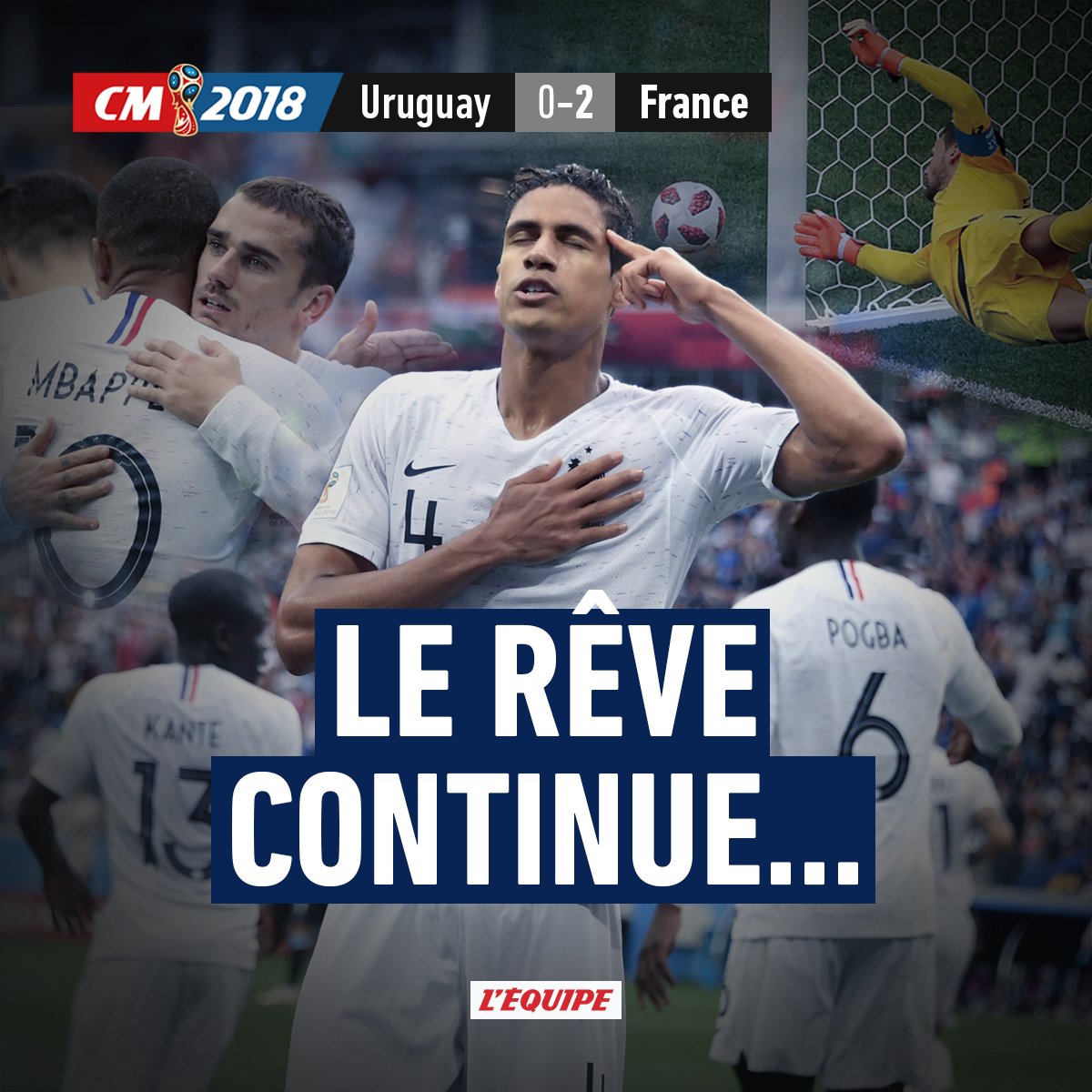 🇫🇷🇫🇷🇫🇷

La France est qualifiée pour les demi-finales de la Coupe du monde après son succès 2-0 contre l'Uruguay ! 

Revivre le match 👉 ow.ly/ykoj30kPLuf
