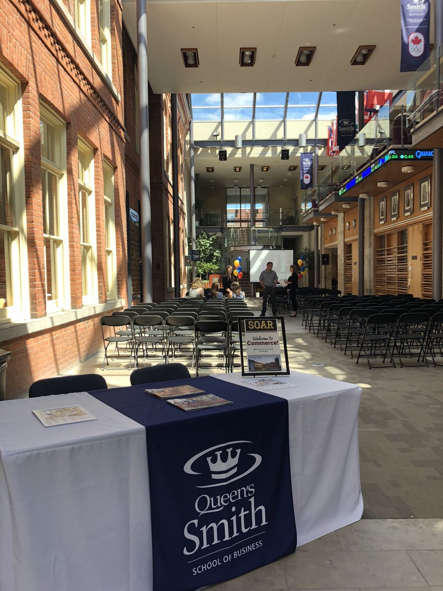 SmithBusiness's tweet photo. Excited to welcome incoming #queenscommerce students and their families to #GoodesHall as part of the #queensu Summer Orientation to Academics and Resources program. https://t.co/V2y33op3Ck