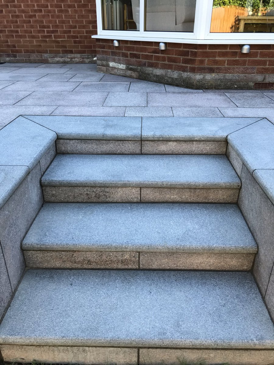 VisionLandscap2's tweet image. CED Stone, Pink/Blue Grey Granite Patio and Steps