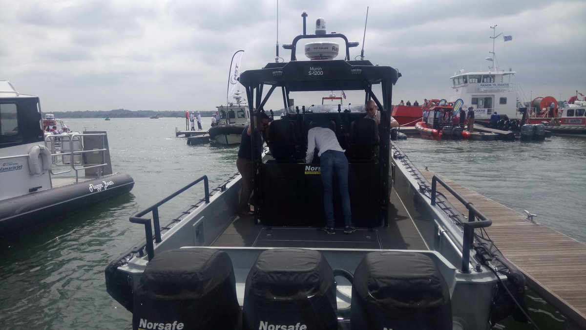 RebeccaJeffrey's tweet photo. Happy to test out the new @norsafegroup 12m Munin S1200 at @seawork this week. With a top speed of 65 knots it was both stable and smooth. https://t.co/kmuTJ1JC6u