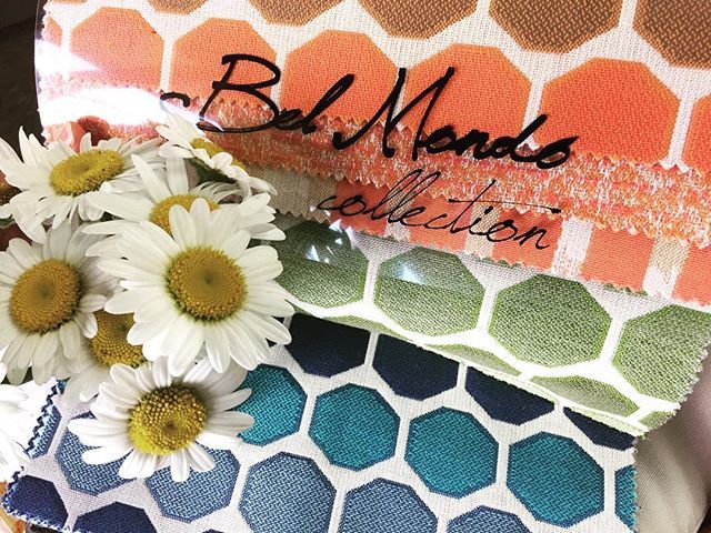 DCSource's tweet photo. Introducing Para’ Tempotest Bel Mondo Collection. 74 100% solution dyed acrylic sun loving fabrics. Shown here 11.2 oz. Murano Coral, Lichen, and Blues, a honeycomb #novelty inspired fabric with a 6 year color fast #warranty and #Teflon finish for years … https://t.co/mclGDigdC6 https://t.co/wDQpmZDXAP