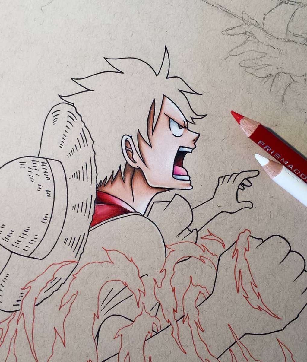 domdrawz's tweet photo. Some work done on the new piece #onepiece #luffy https://t.co/QK78JOt6rJ