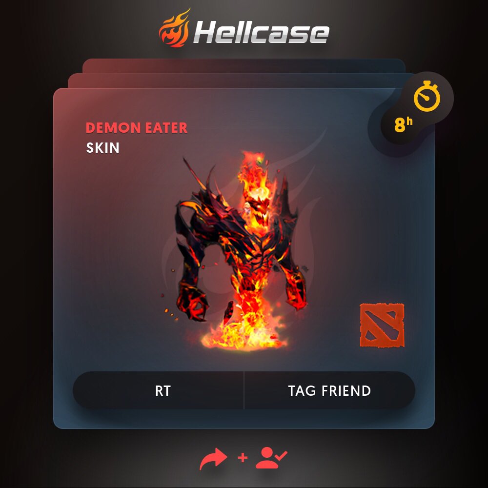 hellcasecom's tweet image. 😈Hellcase DOTA 2 Giveaway!
🔻Click ow.ly/f26X30jFvrU  
🔻Follow us + RT
🔻Tag your friend
💰The prize is Demon Eater!
⏳A winner in 8h!

#dota2 #dota