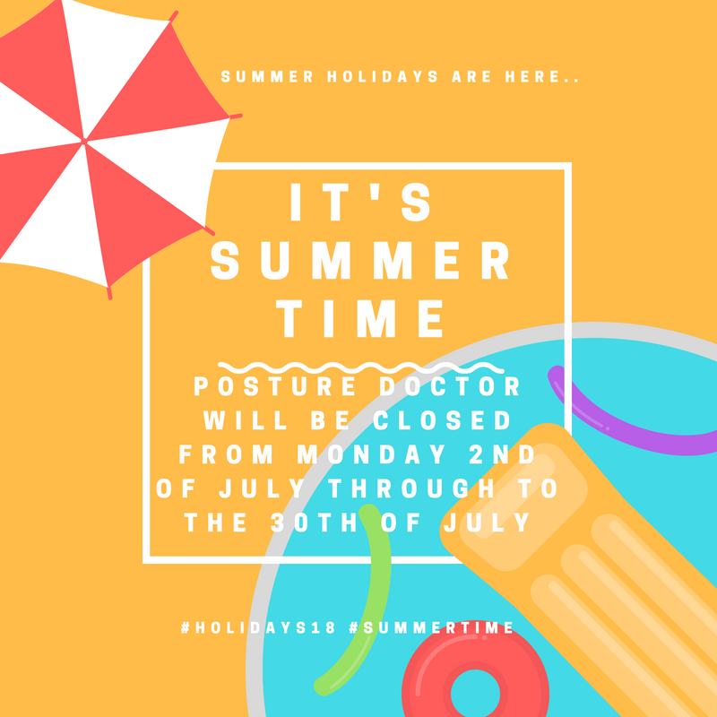 posturedoctorNI's tweet photo. CLOSING DATES FOR THE SUMMER HOLIDAYS

Hi everyone. I would like to let you know that Posture Doctor will be closed from Monday 2nd of July through to the 30th of July inclusive. I will reopen for appointments on Monday 30th. Have a nice summer everyone! https://t.co/BVccfSJIBE