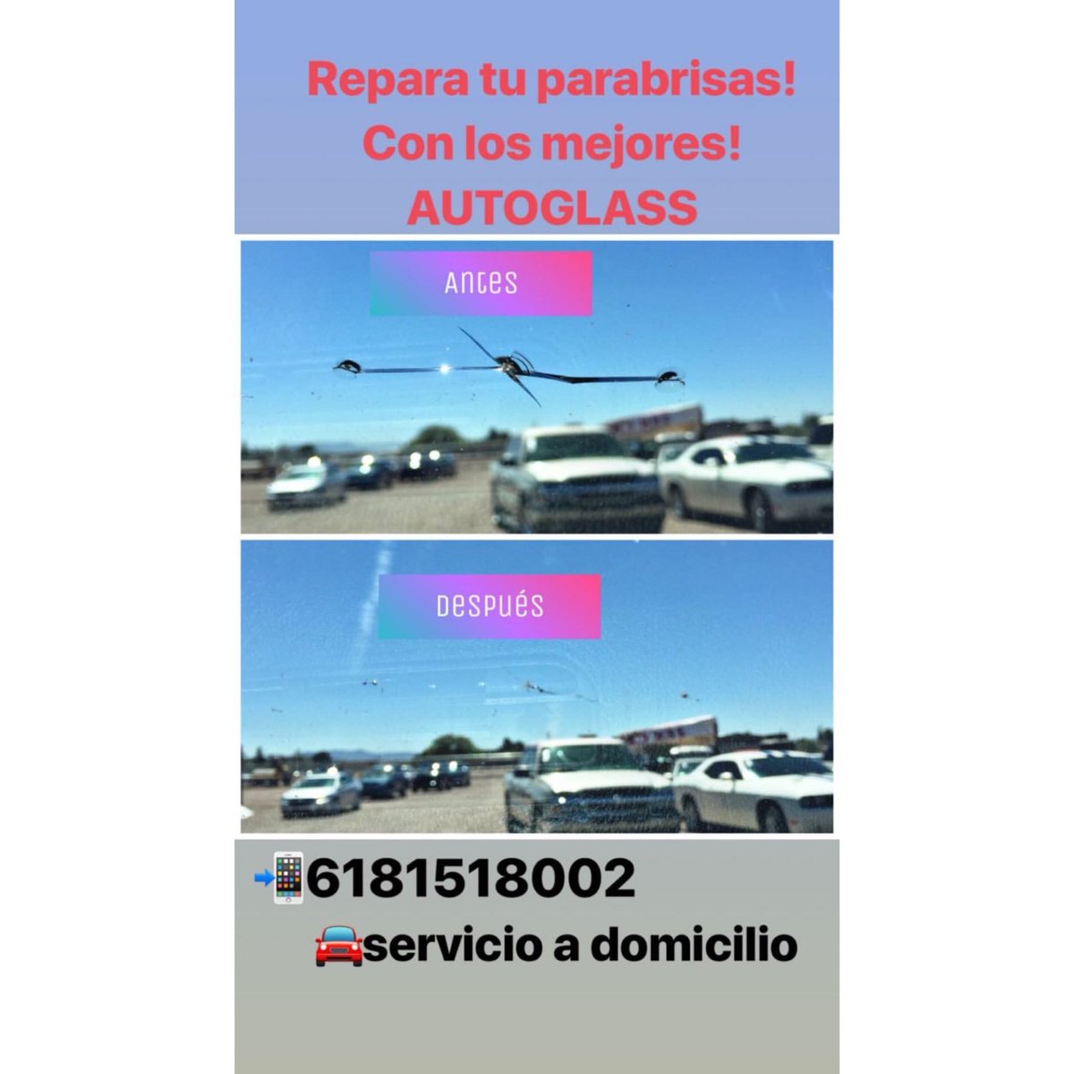 RpPARABRISASDgo's tweet image. ⚠️REPARACIÓN DE PARABRISAS⚠️ que esperas?! Llámanos☎️! De lunes a domingo! Horario corrido! ⌚️Contamos con servicio a domicilio! 🚗 Llámanos ! 📲6181518002