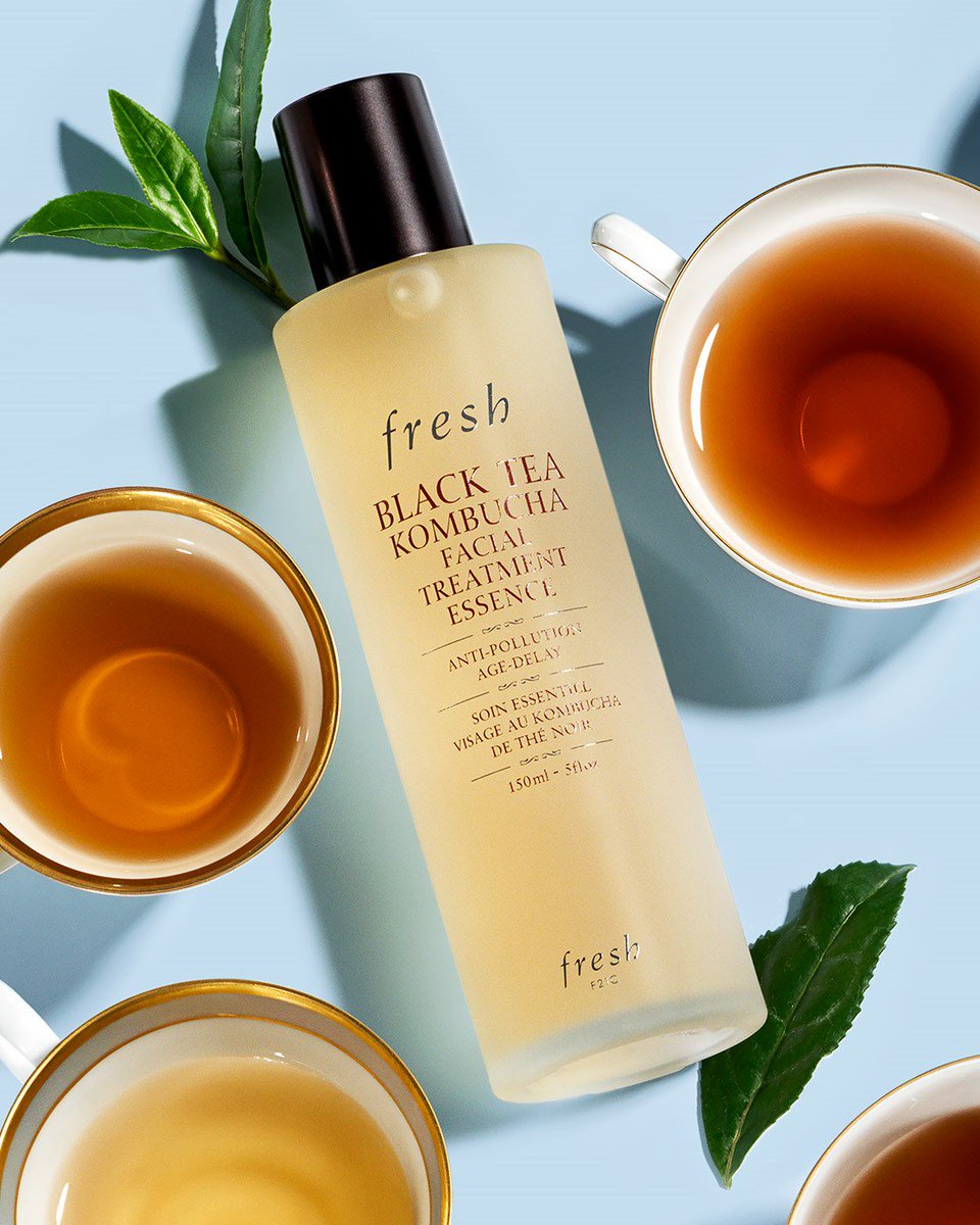 FreshBeauty's tweet photo. Here’s the tea: we’re crazy about Black Tea Kombucha Facial Treatment Essence because it not only protects skin against pollutants and free radicals, but keeps skin luminous, moisturized, and soft all-day long. #FreshKombucha available at @Sephora https://t.co/g3orPCaZjB https://t.co/BCuWnFU3EU
