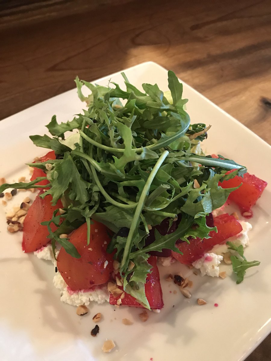 ::ROASTED LOCAL BEETS::Black Sheep Creamery cheese, roasted hazelnuts, spiced honey and local greens. #farmtofork #supportlocalfarms