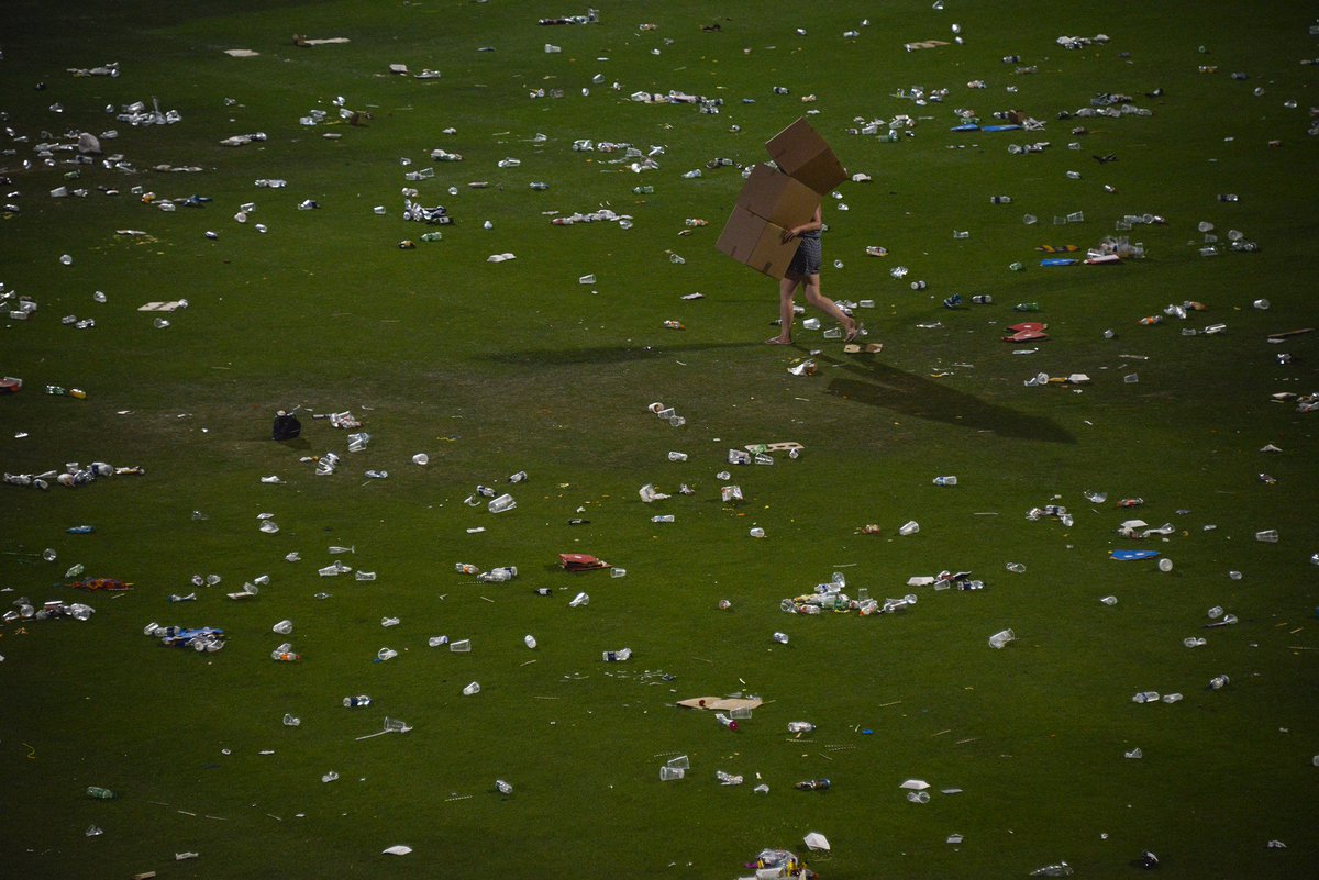 The shocking aftermath after Little Mix in Hove! Come on Brighton, so keen to clean the beaches and stop plastic straws, but this is the biggest proof of hypocrisy I've ever seen in my whole life! Yes, it was a hot evening, but THIS? #plasticpollution #littlemix #singleuseplastic